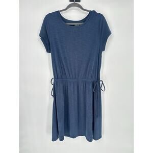 Rachel Zoe Blue Tie Waist Dress Size Large Comfort Casual Everyday Modal Stretch
